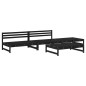 vidaXL Juego de muebles de jardín 4 pzas madera maciza de pino negro vidaXL Juego de muebles de jardín 4 pzas madera maciza de pino negro
