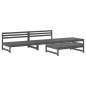 vidaXL Juego de muebles de jardín 4 pzas madera maciza de pino gris vidaXL Juego de muebles de jardín 4 pzas madera maciza de pino gris