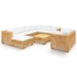 vidaXL Juego muebles de jardín 10 piezas y cojines madera maciza teca
