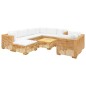 vidaXL Juego muebles de jardín 10 piezas y cojines madera maciza teca