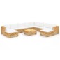 vidaXL Juego muebles de jardín 11 piezas y cojines madera maciza teca