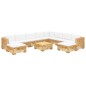 vidaXL Juego muebles de jardín 11 piezas y cojines madera maciza teca