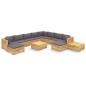 vidaXL Juego muebles de jardín 12 piezas y cojines madera maciza teca vidaXL Juego muebles de jardín 12 piezas y cojines madera maciza teca