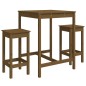 vidaXL Mesa y taburetes altos de jardín 3 pzas madera pino marrón miel vidaXL Mesa y taburetes altos de jardín 3 pzas madera pino marrón miel