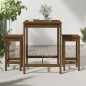 vidaXL Mesa y taburetes altos de jardín 3 pzas madera pino marrón miel vidaXL Mesa y taburetes altos de jardín 3 pzas madera pino marrón miel