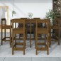 vidaXL Mesa y taburetes altos de jardín 7 pzas madera pino marrón miel