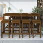 vidaXL Mesa y taburetes altos de jardín 9 pzas madera pino marrón miel