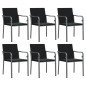 vidaXL Sillas jardín y cojines 6 uds ratán sintético negro 56x59x84 cm vidaXL Sillas jardín y cojines 6 uds ratán sintético negro 56x59x84 cm
