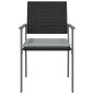 vidaXL Sillas jardín cojines 4 uds ratán sintético negro 54x62,5x89 cm vidaXL Sillas jardín cojines 4 uds ratán sintético negro 54x62,5x89 cm