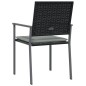 vidaXL Sillas jardín cojines 4 uds ratán sintético negro 54x62,5x89 cm vidaXL Sillas jardín cojines 4 uds ratán sintético negro 54x62,5x89 cm