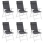 vidaXL Cojines de silla respaldo alto 6 uds tela Oxford gris antracita vidaXL Cojines de silla respaldo alto 6 uds tela Oxford gris antracita