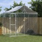 vidaXL Perrera exterior con toldo acero galvanizado plata 3x1,5x2,5 m vidaXL Perrera exterior con toldo acero galvanizado plata 3x1,5x2,5 m