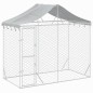 vidaXL Perrera exterior con toldo acero galvanizado plata 3x1,5x2,5 m vidaXL Perrera exterior con toldo acero galvanizado plata 3x1,5x2,5 m
