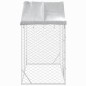vidaXL Perrera exterior con toldo acero galvanizado plata 3x1,5x2,5 m vidaXL Perrera exterior con toldo acero galvanizado plata 3x1,5x2,5 m
