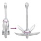 vidaXL Ancla plegable con cuerda hierro maleable plateado 4 kg vidaXL Ancla plegable con cuerda hierro maleable plateado 4 kg