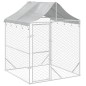 vidaXL Perrera de exterior con toldo acero galvanizado plata 2x2x2,5 m vidaXL Perrera de exterior con toldo acero galvanizado plata 2x2x2,5 m