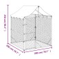 vidaXL Perrera de exterior con toldo acero galvanizado plata 2x2x2,5 m vidaXL Perrera de exterior con toldo acero galvanizado plata 2x2x2,5 m
