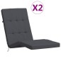 vidaXL Cojines para tumbona 2 uds tela Oxford gris antracita