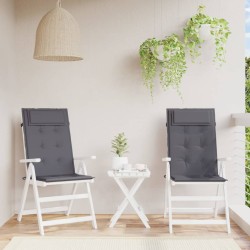 vidaXL Cojines de silla respaldo alto 2 uds tela Oxford gris antracita