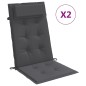 vidaXL Cojines de silla respaldo alto 2 uds tela Oxford gris antracita vidaXL Cojines de silla respaldo alto 2 uds tela Oxford gris antracita