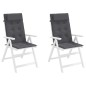 vidaXL Cojines de silla respaldo alto 2 uds tela Oxford gris antracita vidaXL Cojines de silla respaldo alto 2 uds tela Oxford gris antracita