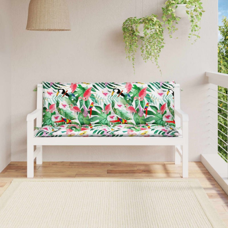 vidaXL Cojines para banco de jardín 2 uds tela multicolor 150x50x7 cm vidaXL Cojines para banco de jardín 2 uds tela multicolor 150x50x7 cm