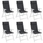 vidaXL Cojines de silla con respaldo alto 6 uds tela Oxford negro vidaXL Cojines de silla con respaldo alto 6 uds tela Oxford negro