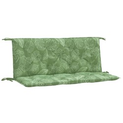 vidaXL Cojines banco jardín 2 uds tela estampado de hojas 120x50x7 cm