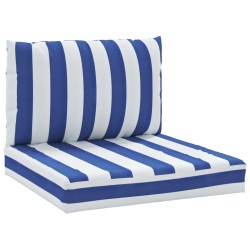 vidaXL Cojines para palés 2 piezas tela Oxford azul y blanco a rayas