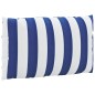 vidaXL Cojines para palés 3 piezas tela Oxford azul y blanco a rayas vidaXL Cojines para palés 3 piezas tela Oxford azul y blanco a rayas