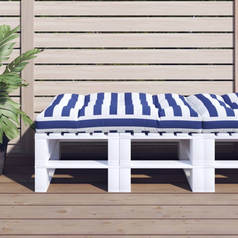 vidaXL Cojín para palés tela a rayas azul y blanco 120x80x12 cm vidaXL Cojín para palés tela a rayas azul y blanco 120x80x12 cm
