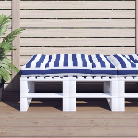 vidaXL Cojín para palés tela a rayas azul y blanco 120x80x12 cm
