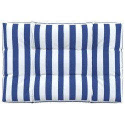 vidaXL Cojín para palés tela a rayas azul y blanco 120x80x12 cm