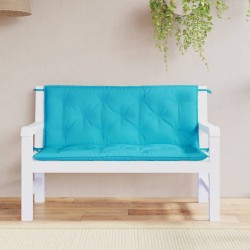 vidaXL Cojines para banco de jardín 2 uds tela turquesa 120x50x7 cm