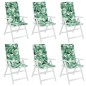 vidaXL Cojines silla respaldo alto 6 uds tela Oxford estampado hojas vidaXL Cojines silla respaldo alto 6 uds tela Oxford estampado hojas