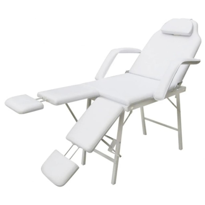Silla de masaje y tratamiento con apoyo para piernas ajustable, blanca Silla de masaje y tratamiento con apoyo para piernas ajustable, blanca