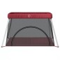 vidaXL Parque infantil para bebés con colchón tela lino rojo vidaXL Parque infantil para bebés con colchón tela lino rojo