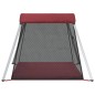 vidaXL Parque infantil para bebés con colchón tela lino rojo vidaXL Parque infantil para bebés con colchón tela lino rojo