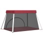 vidaXL Parque infantil para bebés con colchón tela lino rojo vidaXL Parque infantil para bebés con colchón tela lino rojo