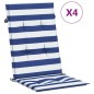 vidaXL Cojines para sofá de palés 4 uds tela azul y blanco a rayas vidaXL Cojines para sofá de palés 4 uds tela azul y blanco a rayas