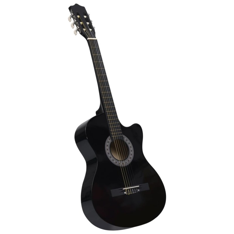vidaXL Guitarra Clásica Western Cutaway con 6 cuerdas negra 38" vidaXL Guitarra Clásica Western Cutaway con 6 cuerdas negra 38"