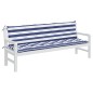 vidaXL Cojines banco jardín 2 uds tela a rayas azul blanco 200x50x7 cm vidaXL Cojines banco jardín 2 uds tela a rayas azul blanco 200x50x7 cm