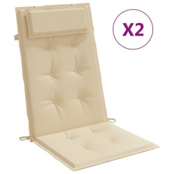 vidaXL Cojines de silla con respaldo alto 2 uds tela Oxford beige