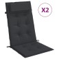 vidaXL Cojines de silla con respaldo alto 2 uds tela Oxford negro vidaXL Cojines de silla con respaldo alto 2 uds tela Oxford negro