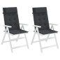 vidaXL Cojines de silla con respaldo alto 2 uds tela Oxford negro vidaXL Cojines de silla con respaldo alto 2 uds tela Oxford negro