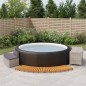 vidaXL Borde bañera hidromasaje madera acacia y ratán sintético gris vidaXL Borde bañera hidromasaje madera acacia y ratán sintético gris