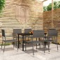vidaXL Juego de comedor para jardín 7 piezas gris vidaXL Juego de comedor para jardín 7 piezas gris