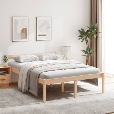 vidaXL Cama para personas mayores madera maciza de pino 140x200 cm