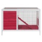vidaXL Conejera de madera maciza de pino roja 103x44x69,5 cm