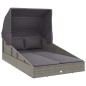 vidaXL Tumbona con toldo plegable ratán sintético gris 200x114x128 cm vidaXL Tumbona con toldo plegable ratán sintético gris 200x114x128 cm